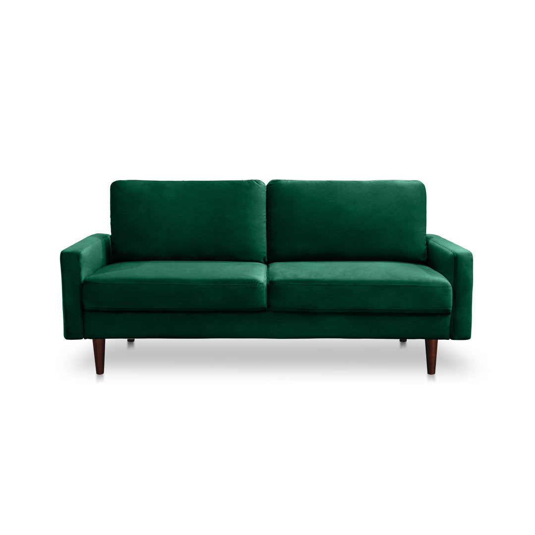 Markham 70" Velvet Square Arm Sofa Willa Arlo™ Interiors Fabric: Green Polyester
