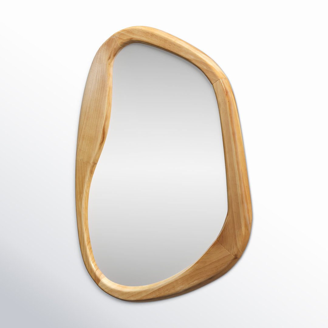 Asymmetrical Pine Wood Frame Wall Mirror Wade Logan®