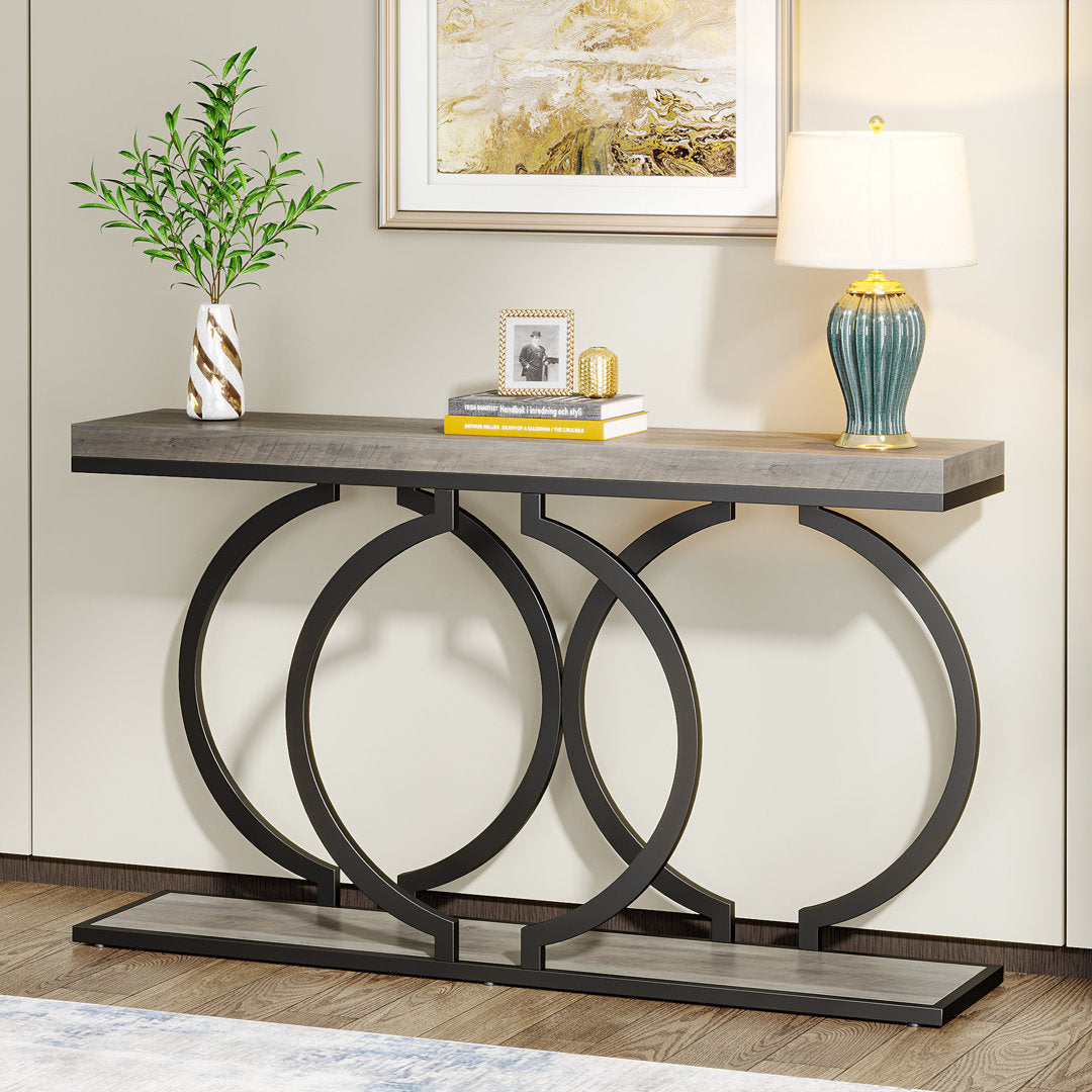 Herakles 55" Console Table Mercer41 Color: Gray/Black