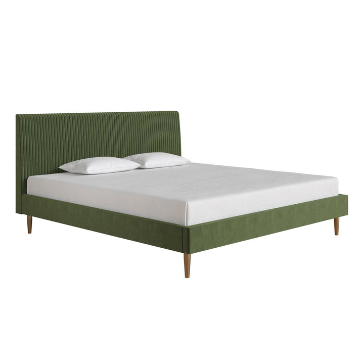 Daphne Upholstered Low Profile Platform Bed Mr. Kate Color: Olive Green Velvet Size: King