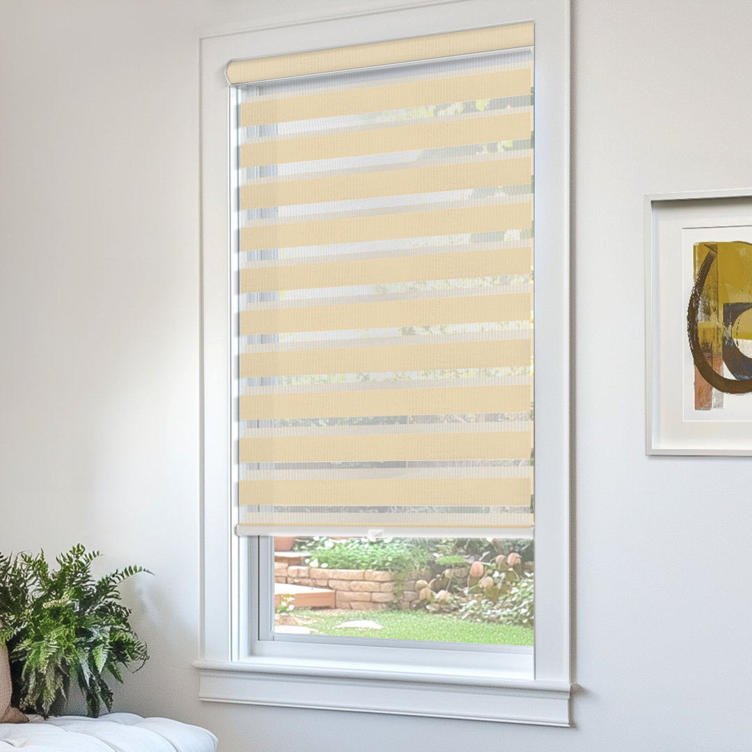 Premium Room Darkening Roller Shade Latitude Run® Length & Width: 52"W X 72"L, Finish: Basic Pearl