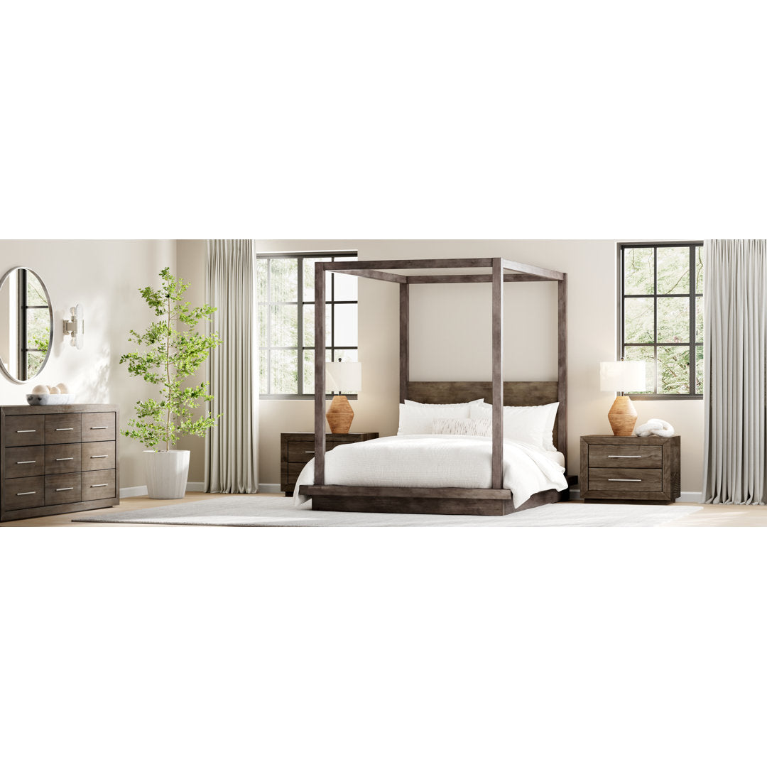 Brooks 2 - Drawer Solid Wood Nightstand in Brown Joss & Main