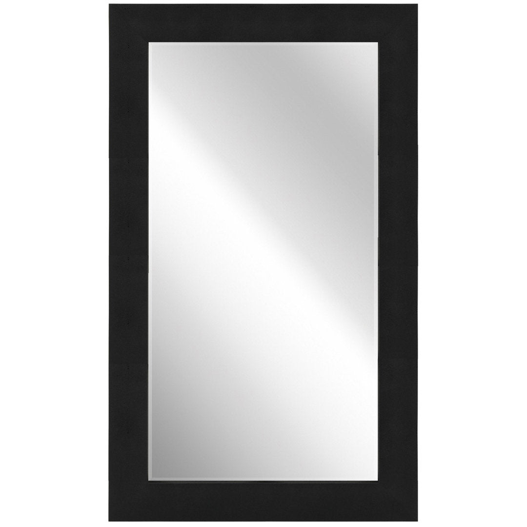 Metallic Shagreen Leather Framed Beveled Accent Mirror Empire Art Direct Finish: Black