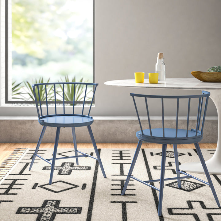 Johanna Metal Side Chair (Set of 2) Laurel Foundry Modern Farmhouse® Color: Bluesteel