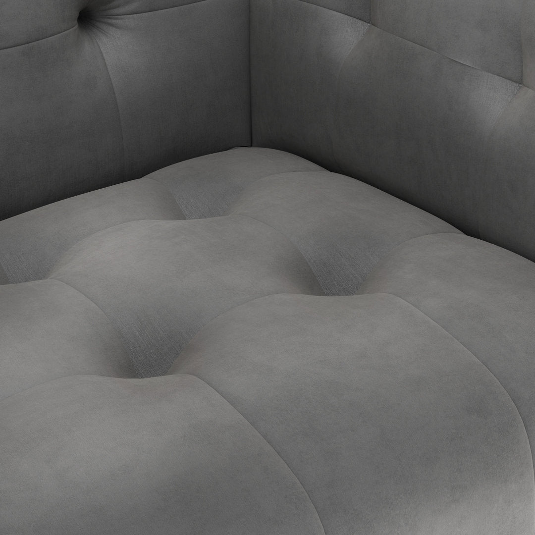 George 82" Velvet Tuxedo Arm Sofa AllModern Fabric: Platinum Gray Velvet