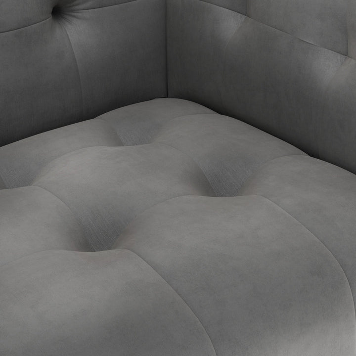 George 82" Velvet Tuxedo Arm Sofa AllModern Fabric: Platinum Gray Velvet