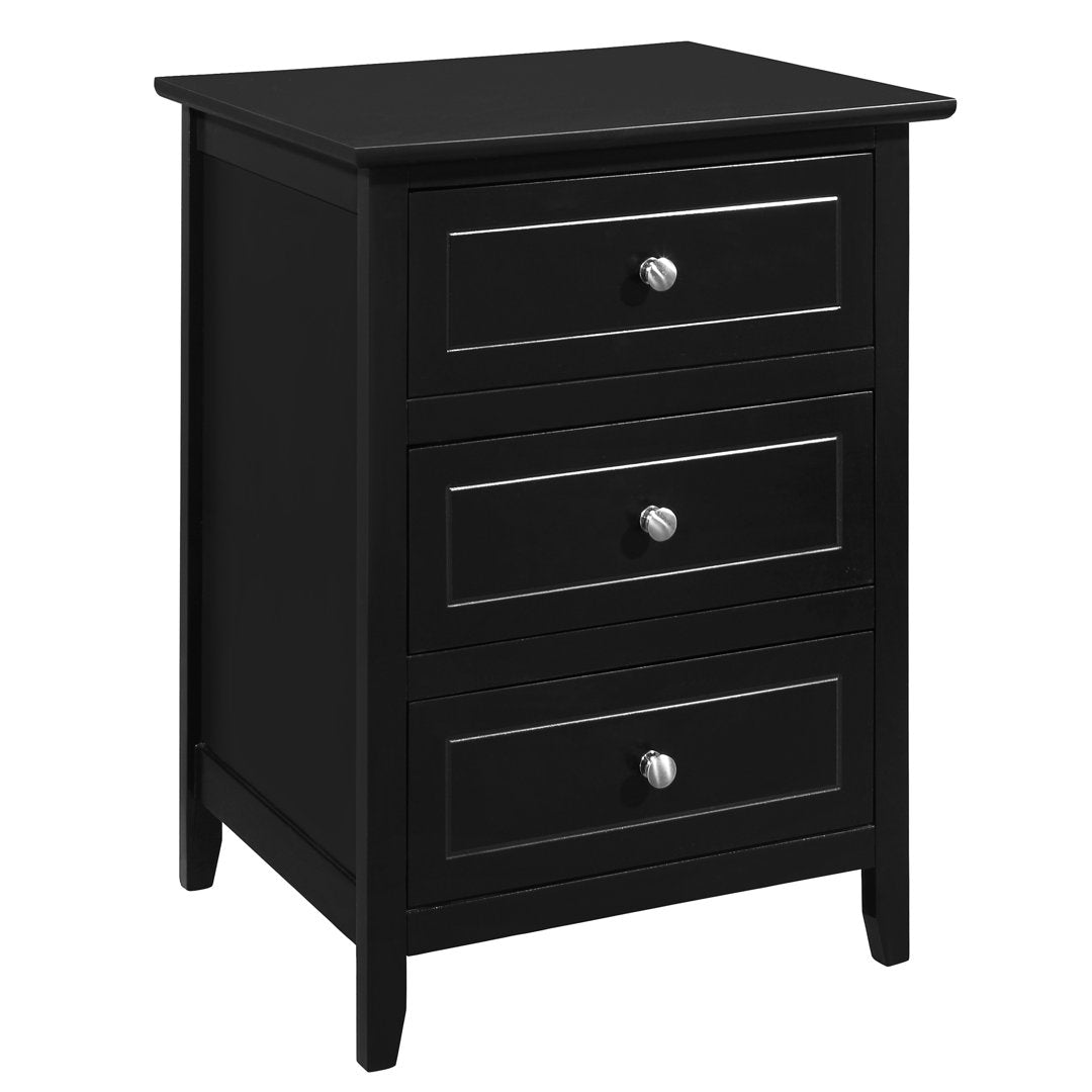Emjay 3 - Drawer Nightstand Glory Furniture Color: Black
