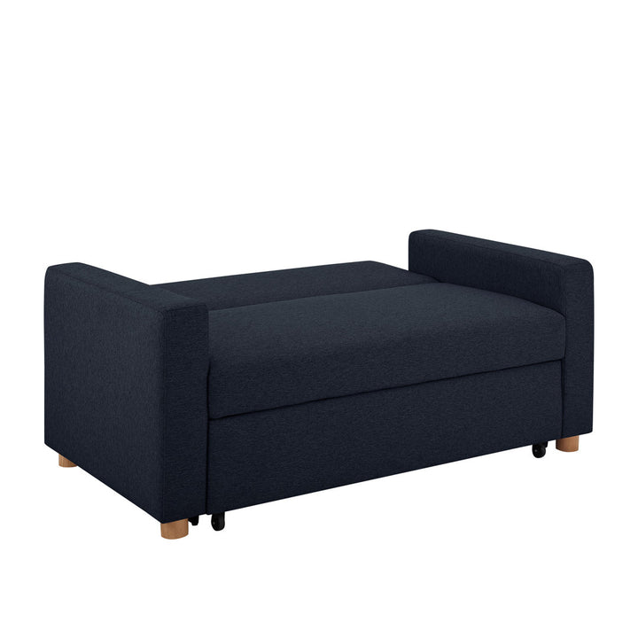 Serta Trinity Full Size Convertible Sleeper Sofa Serta Fabric: Navy Woven