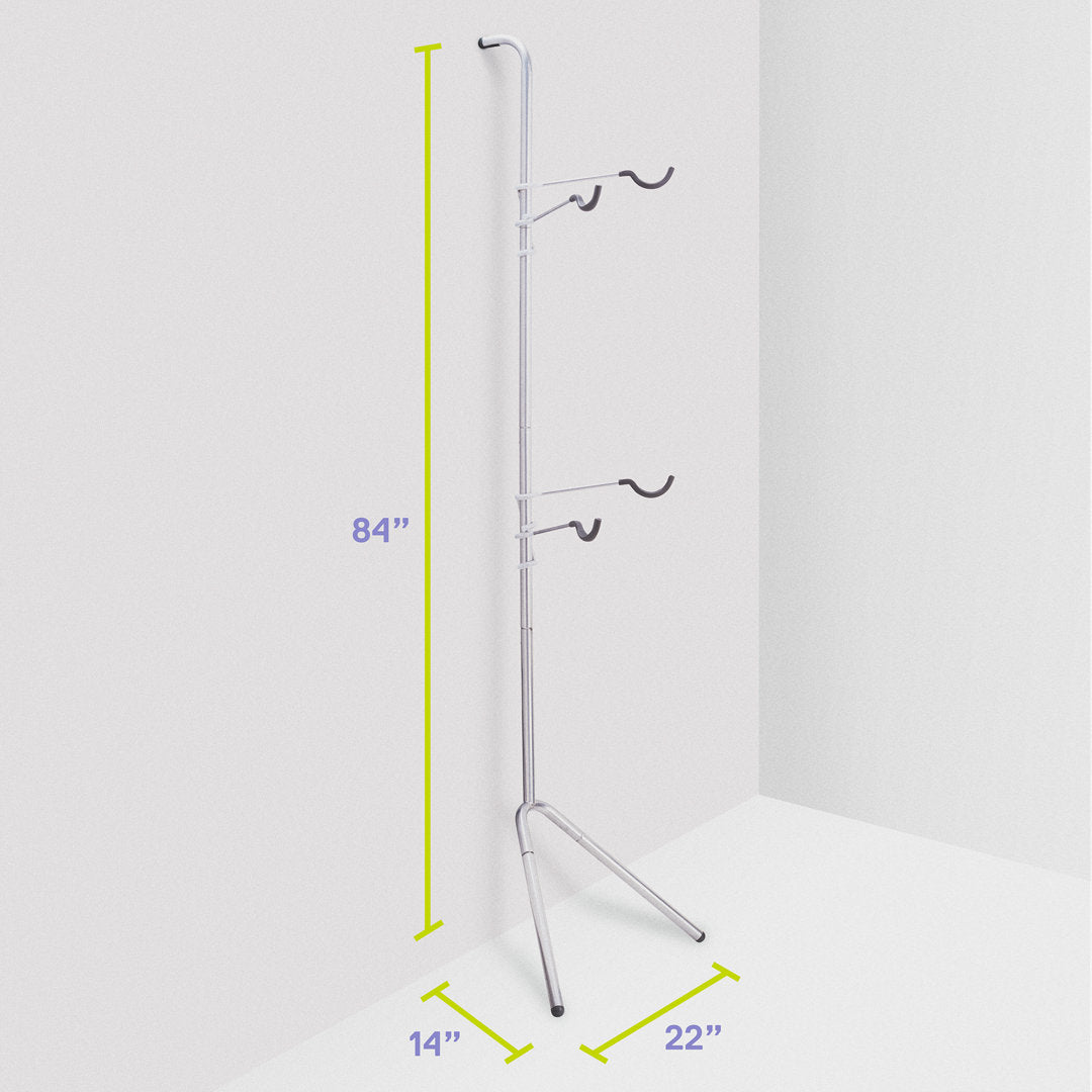 delta Alloy Freestanding Wall Fully Adjustable 2 Bike Single Pole Gravity Bike Storage Rack Delta Design