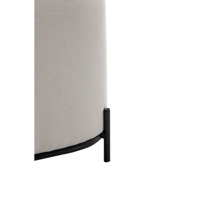Ohman 16.5'' Wide Square Cube Ottoman Mercury Row® Leg Color: Black Body Fabric: White