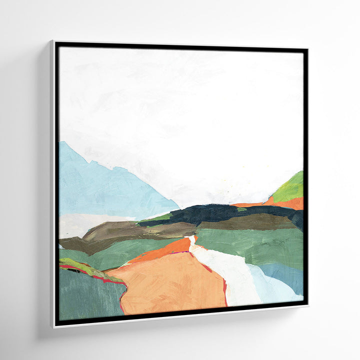 April Morning - Floater Frame Painting on Canvas Joss & Main Size: 37.5" H x 37.5" W x 2" D Format: White