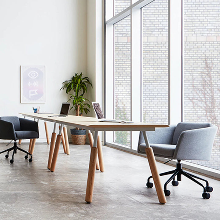 Radius Chair Gus* Modern Upholstery: Bayview Silver Performance Twill