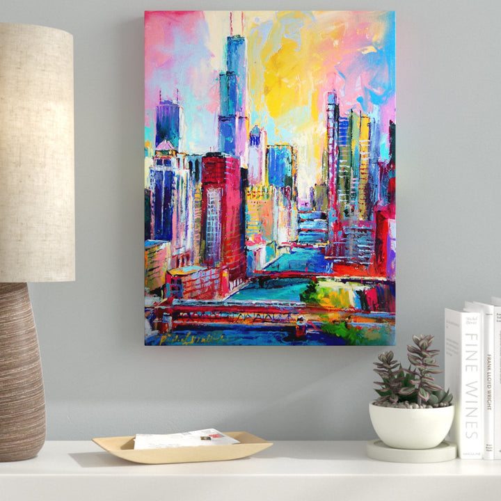 Chicago 3' Painting Print on Wrapped Canvas Ebern Designs Size: 19" H x 14" W x 2" D