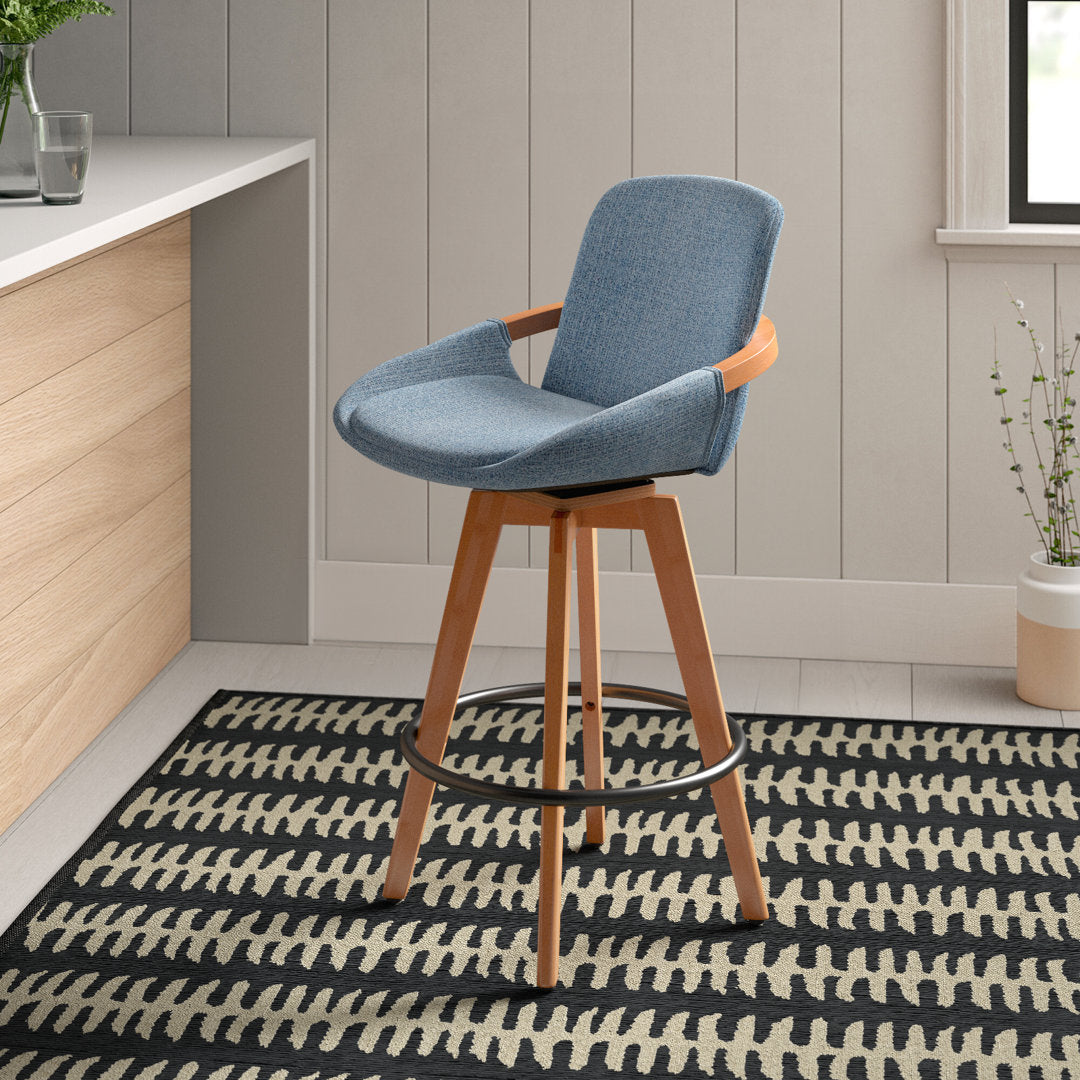Whitacre Swivel Stool Wade Logan® Upholstery: Blue Noise Tweed, Seat Height: Counter Stool (26" Seat Height)