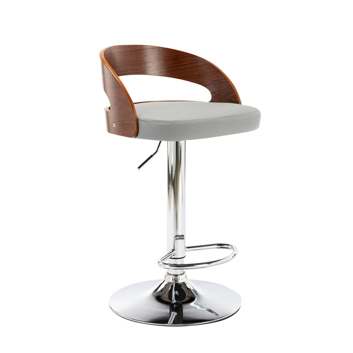 Aviella Swivel Adjustable Height Faux Leather Mid-Century Bar Stool Wade Logan® Color: Gray