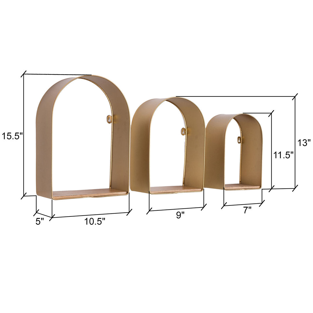 Aurelia Arch Metal Modern Wall Shelf Set Everly Quinn