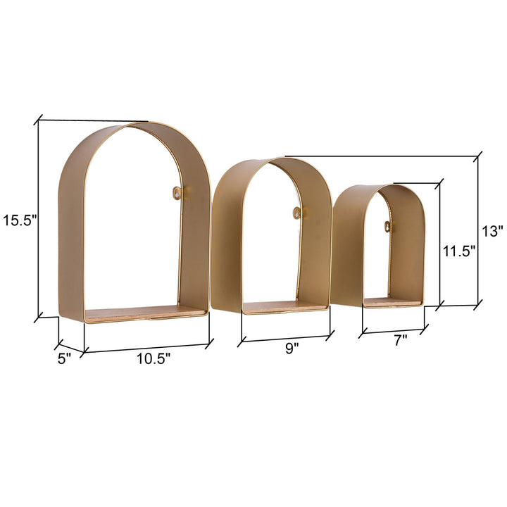 Aurelia Arch Metal Modern Wall Shelf Set Everly Quinn
