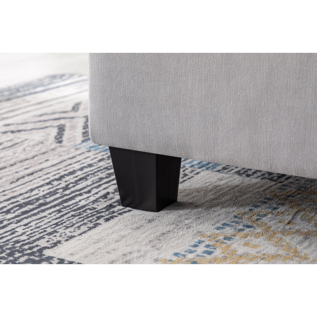 Reversible Modular Corner Sectional Sofa & Ottoman Set Latitude Run® Body Fabric: Light Gray Polyester