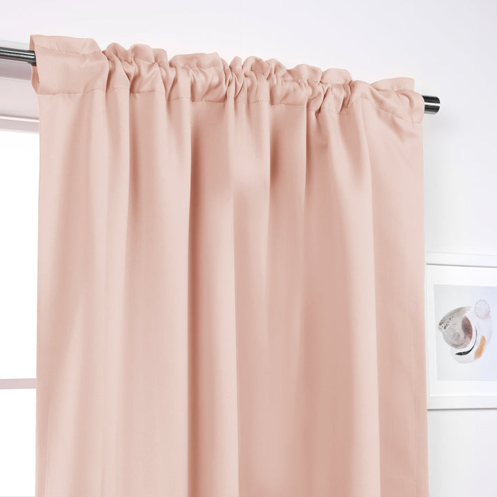 Bantam Solid Blackout Thermal Rod Pocket Curtain Panels (Set of 2) Ebern Designs Curtain Color: Blush Size per Panel: 52" W x 108" L