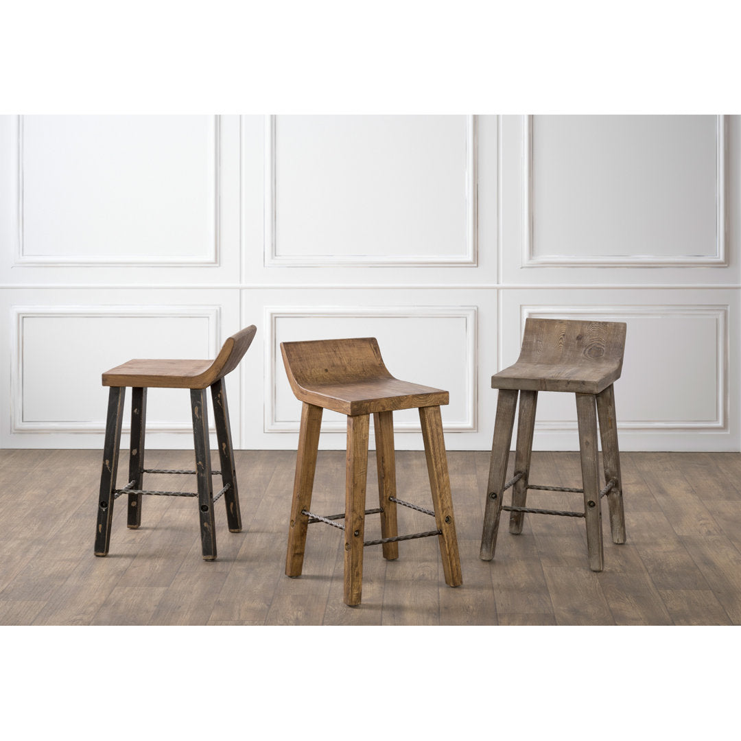 Carlson Solid Wood Stool Joss & Main Color: Rustic Brown Seat Height: Counter Stool (24" Seat Height)