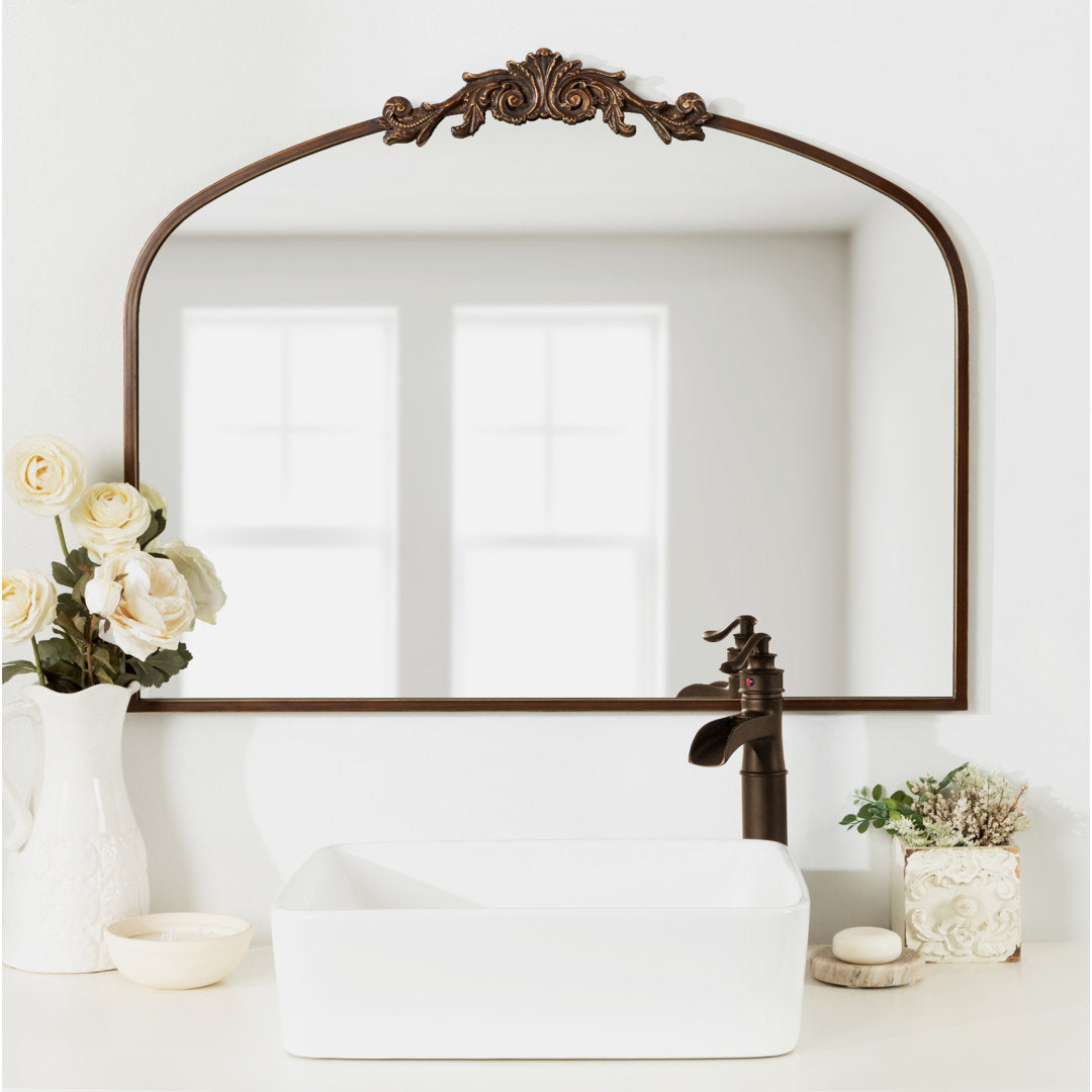 Anglo Arendahl Traditional Accent Mirror Fleur De Lis Living Size: 28.5" x 36" Finish: Bronze