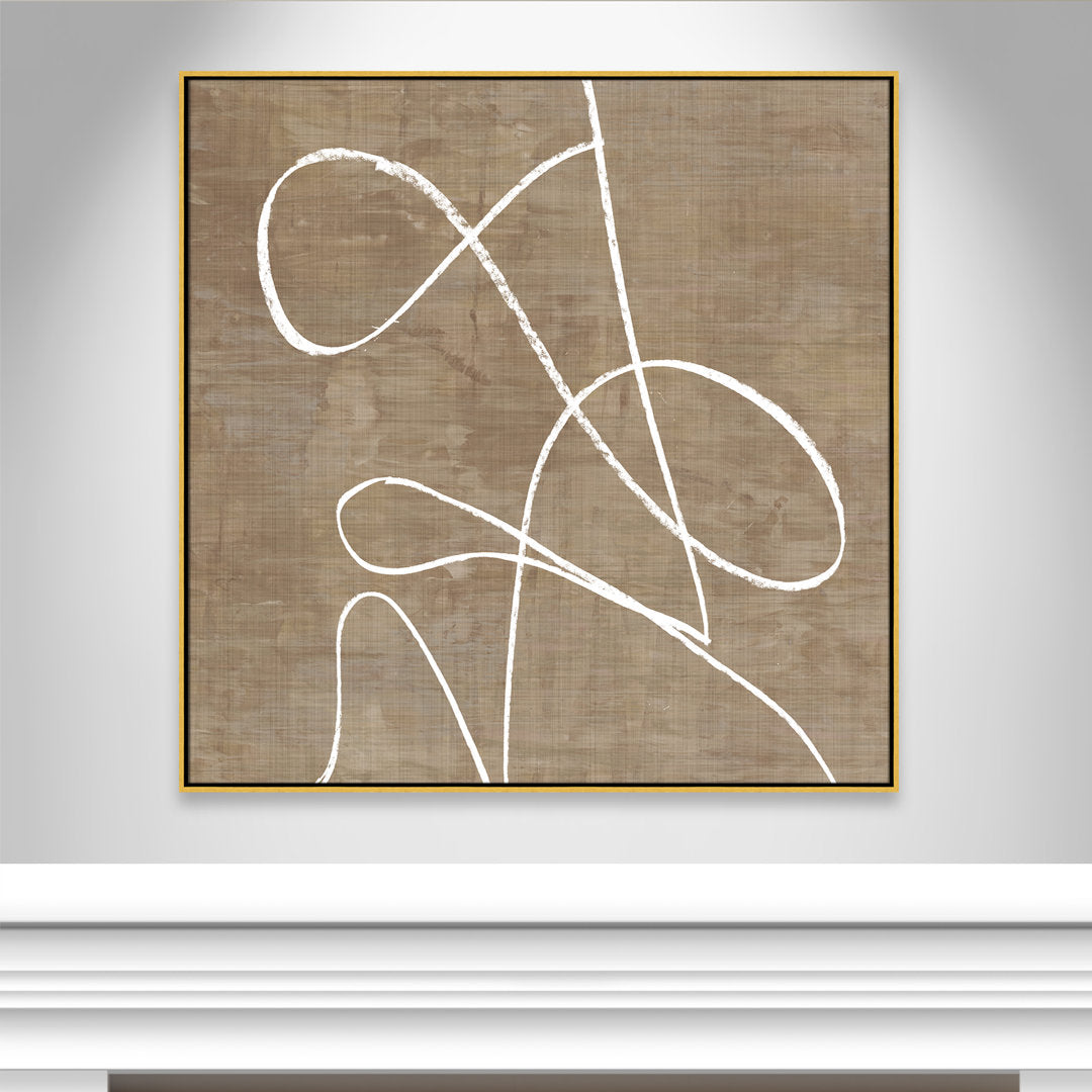Swooping Lines - Floater Frame Painting on Canvas Joss & Main Size: 46.5" H x 46.5" W x 2" D Format: Gold
