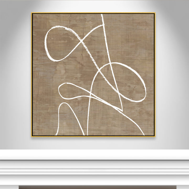 Swooping Lines - Floater Frame Painting on Canvas Joss & Main Size: 46.5" H x 46.5" W x 2" D Format: Gold