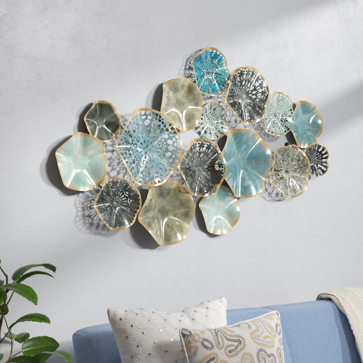 Hench Metal 3D Overlapping Discs Plate Home Wall Decor Dakota Fields