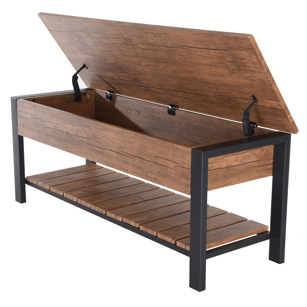 Hollen Storage Bench Three Posts™ Color: Walnut