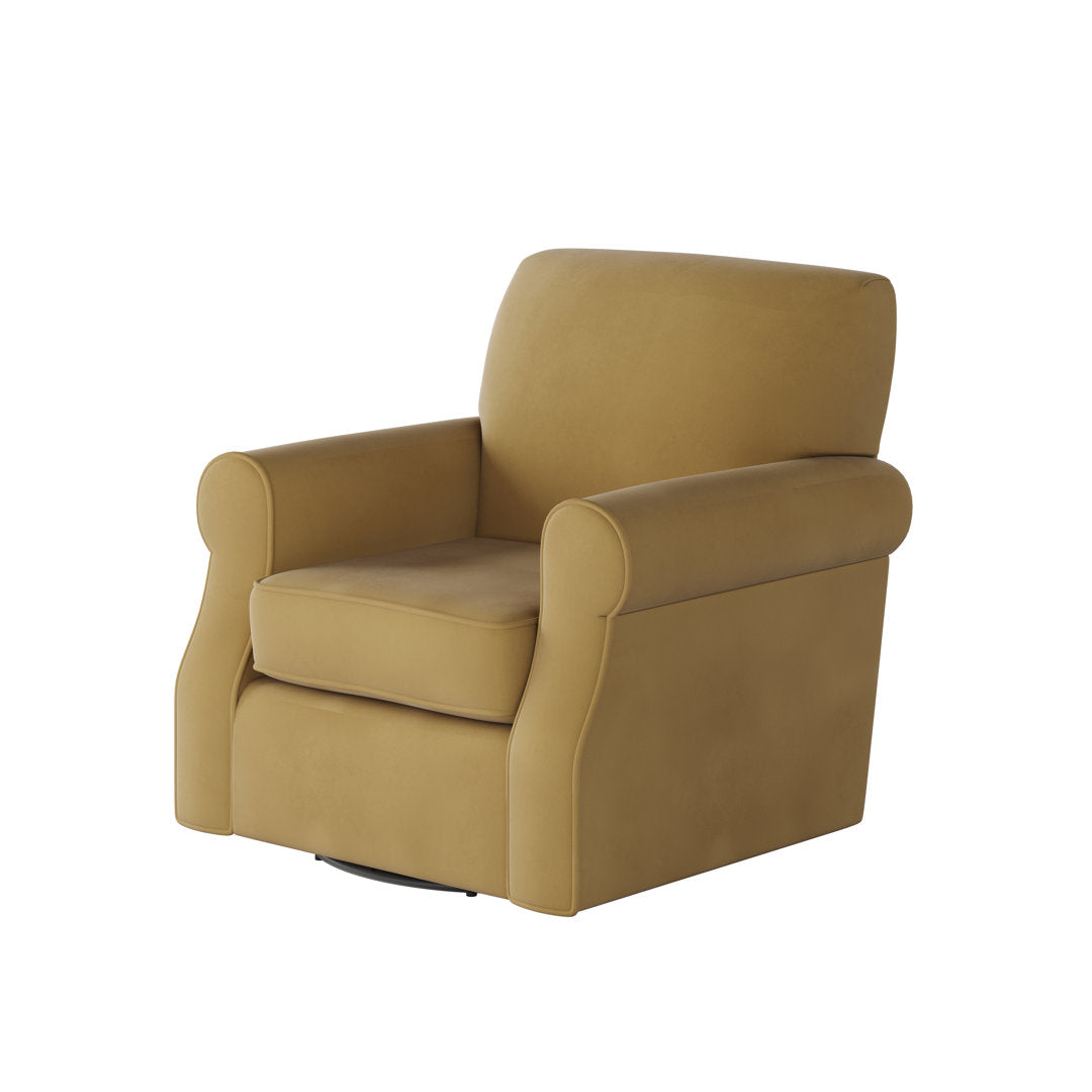 Silverlock Polyester Swivel Armchair Lark Manor™ Body Fabric: Harvest Gold Polyester Blend
