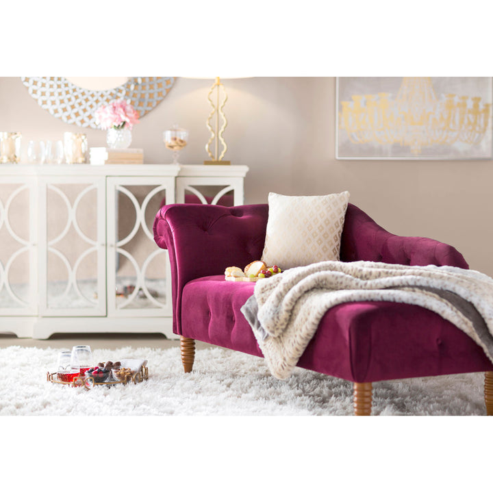 Kannon Tufted Right-Arm Chaise Lounge Willa Arlo™ Interiors Fabric: Burgundy Velvet