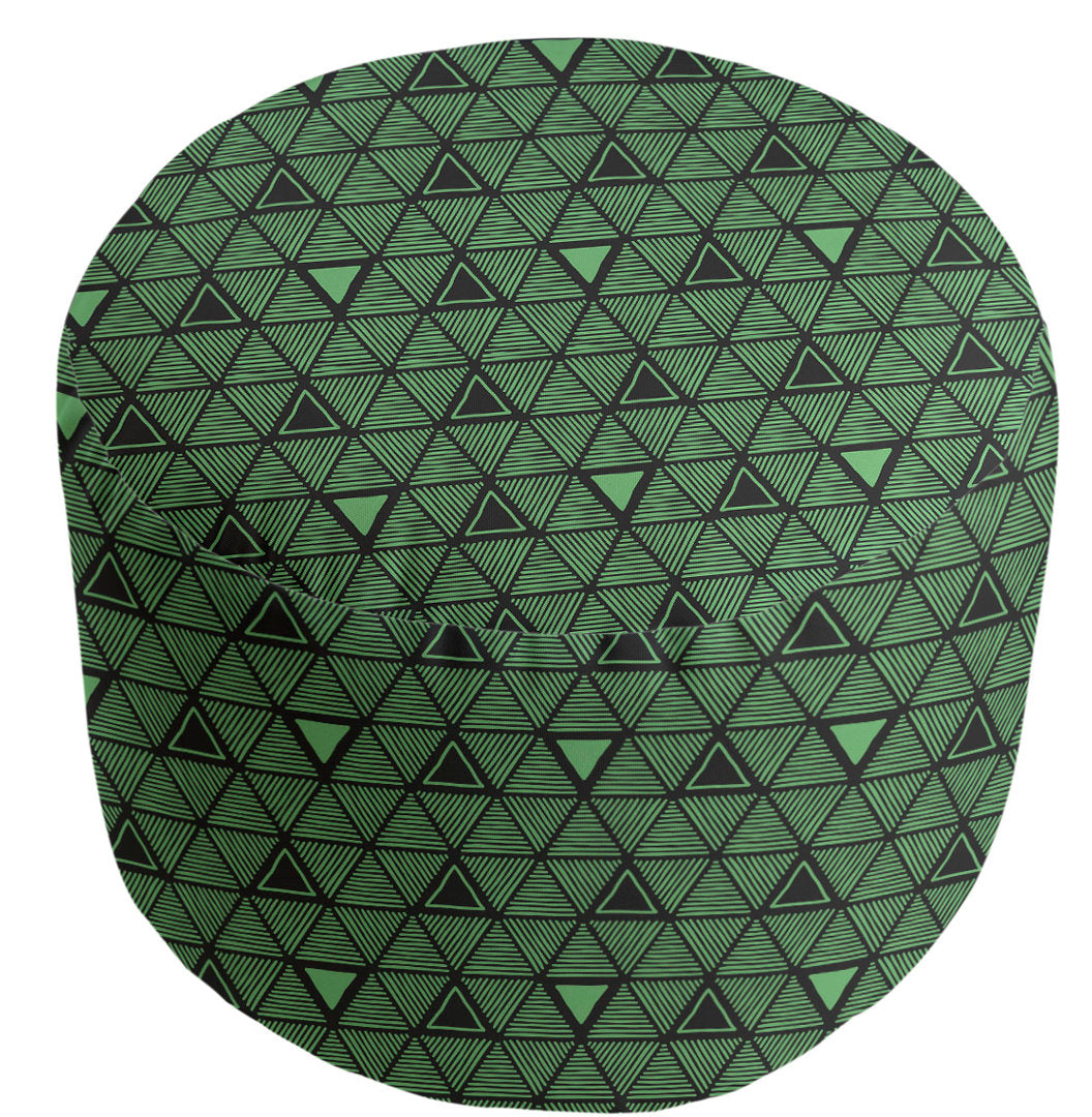 Full Color Hand Drawn Triangles Pouf East Urban Home Upholstery Color: Dark Green