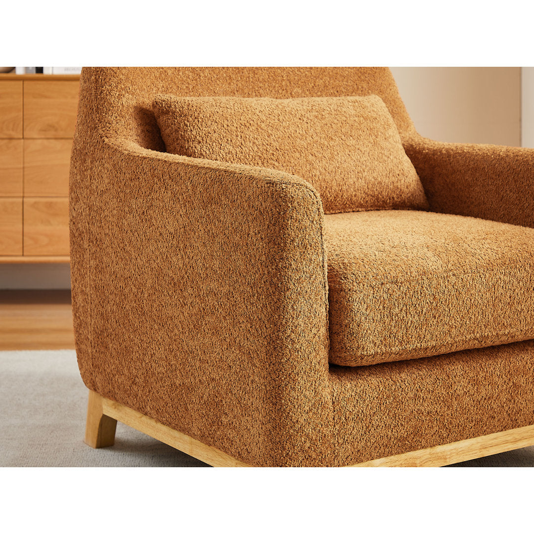 Jazmere 31.5" Armchair Mercer41 Leg Color: Natural Fabric: Curry Rustic Orange Boucle