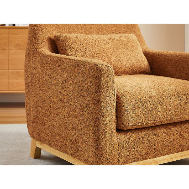 Jazmere 31.5" Armchair Mercer41 Leg Color: Natural Fabric: Curry Rustic Orange Boucle