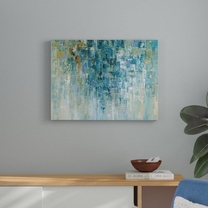 I Love the Rain by Nan - Graphic Art Print on Canvas Wade Logan® Size: 24" H x 32" W x 1.5" D