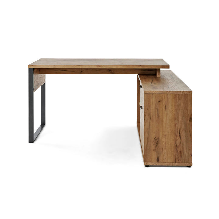 Bakri 59.05'' W L-Shaped Writing Desk Millwood Pines