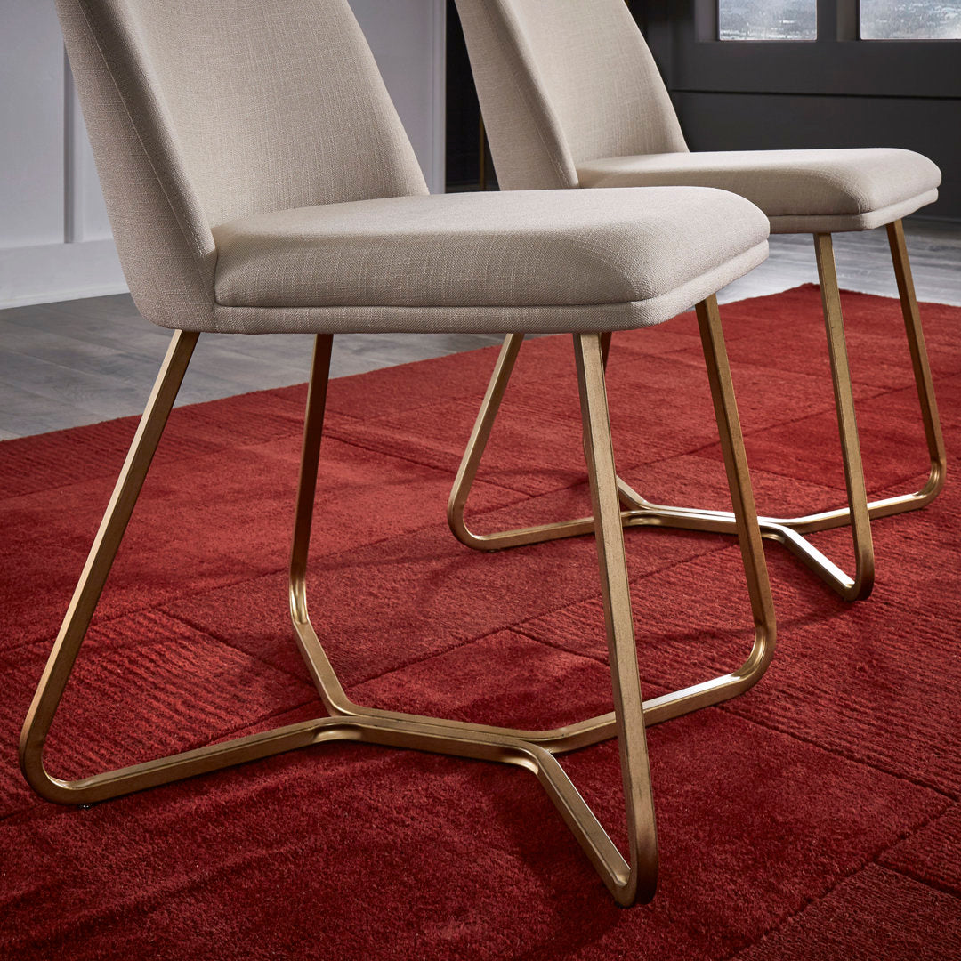 Ainhoa Linen Upholstered Side Chair (Set of 2) Etta Avenue™ Upholstery Color: Beige