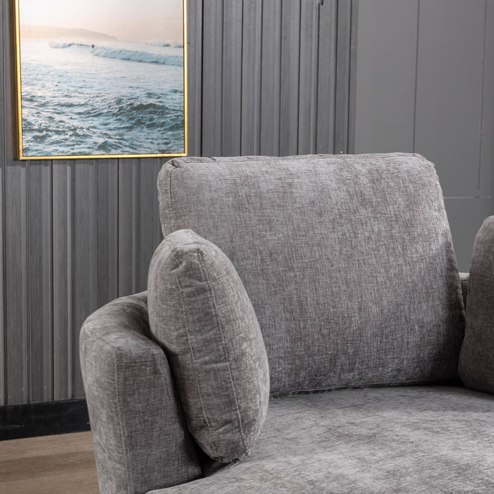 Achorn 42.26" W Polyester Recessed Arm Slipcovered Swivel Barrel Chair Hokku Designs Fabric: Gray Polyester