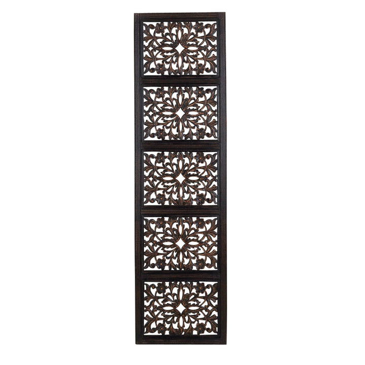 Dereona Wooden Handmade Intricately Carved Floral Home Wall Decor Bungalow Rose