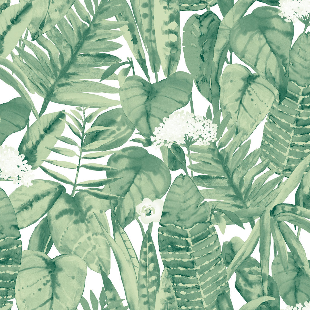 Tropical Peel And Stick Wallpaper Bay Isle Home™ Color: Green