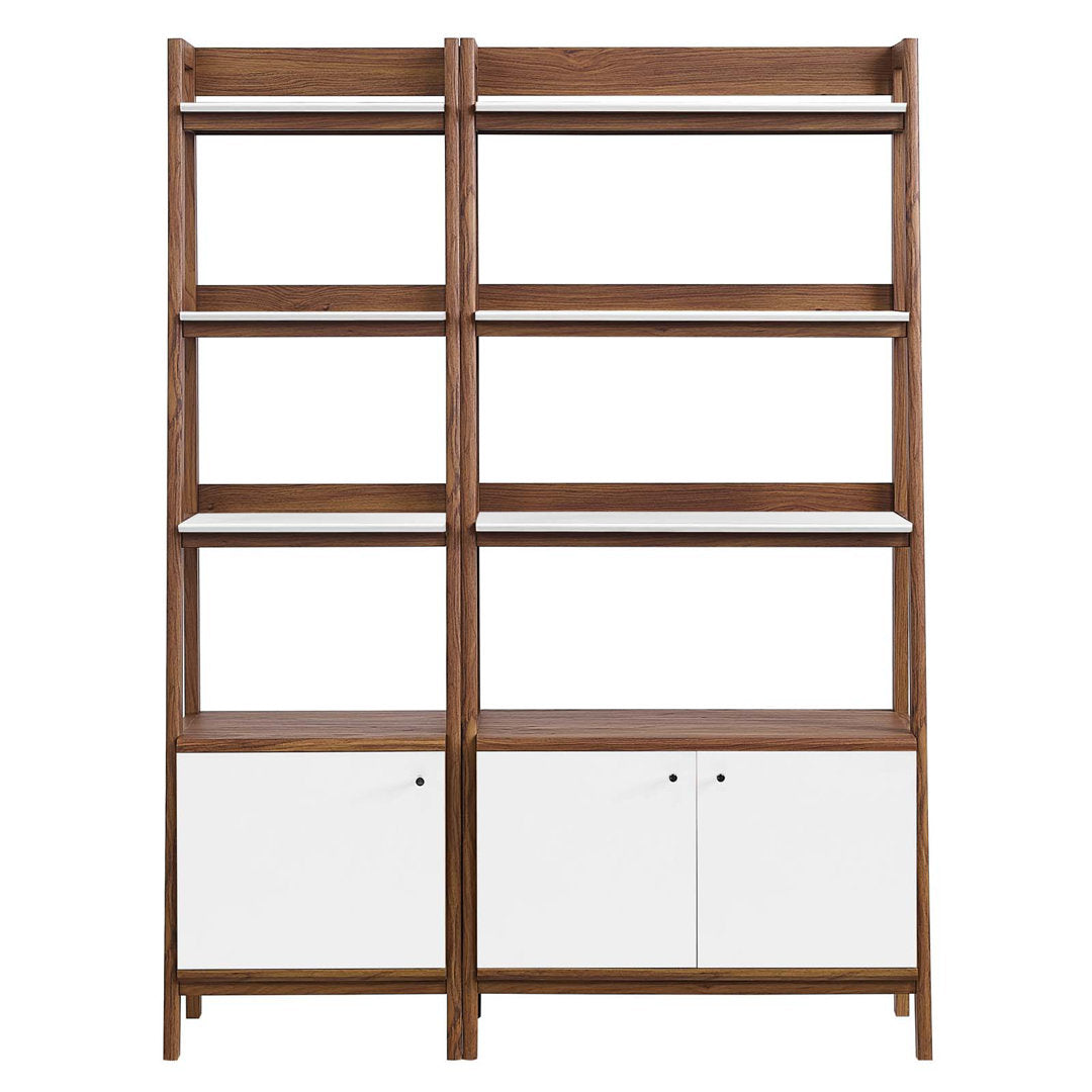 Modway Bixby Wood Bookshelves - Set of 2 Modway Color: Walnut/White