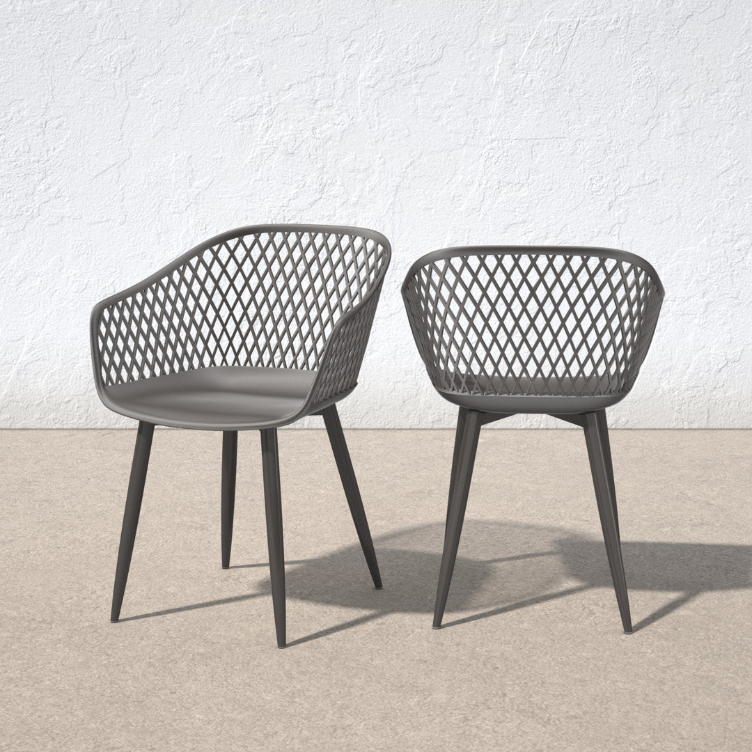 Newark Patio Dining Armchair (Set of 2) AllModern Color: Gray