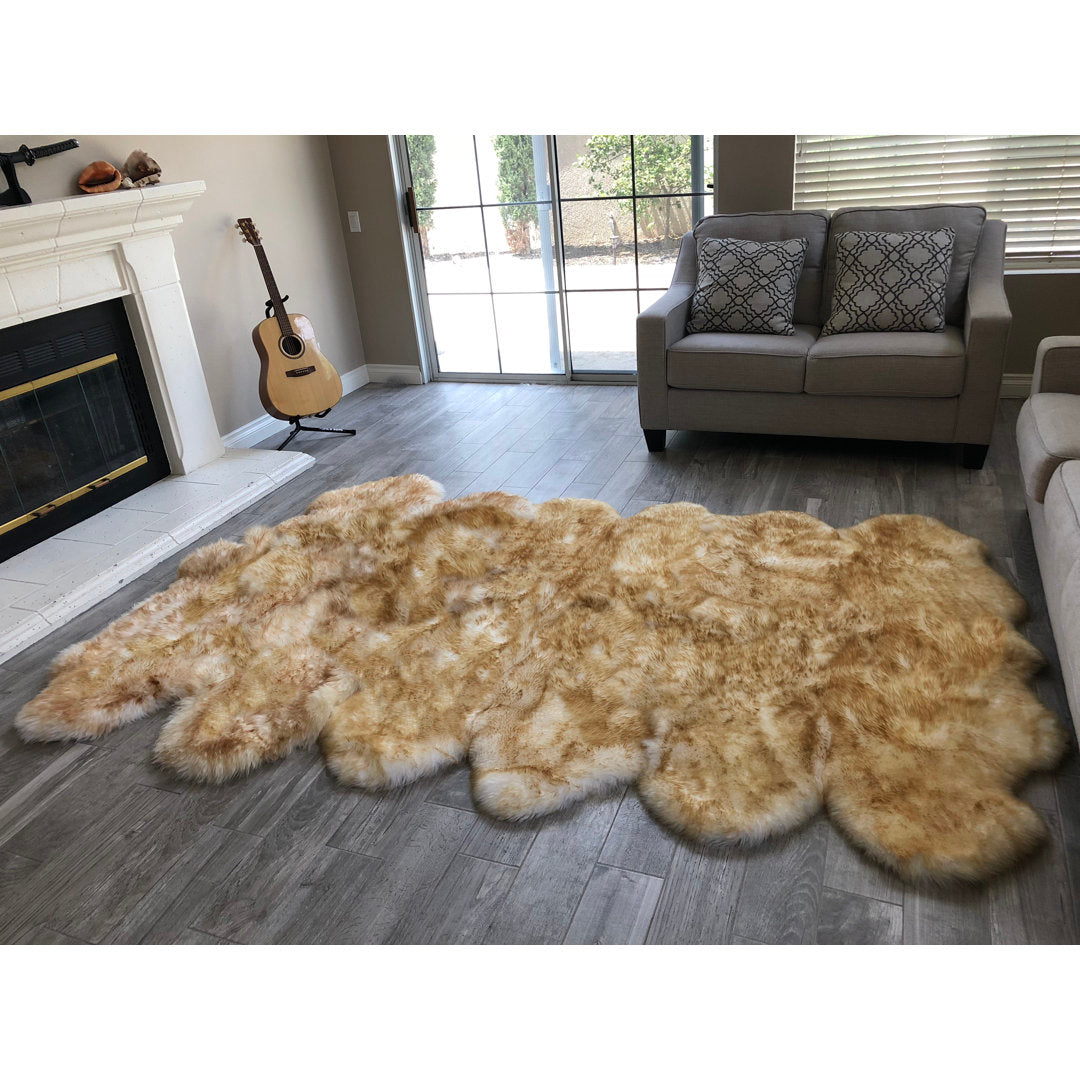 Wicklund Luxurious Beige Area Rug Union Rustic Rug Size: Novelty 6' x 12'