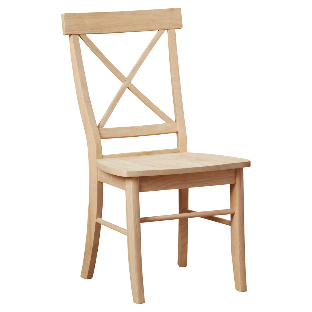 Solid Wood Cross Back Side Chair (Set of 2) August Grove® Color: Unfinished