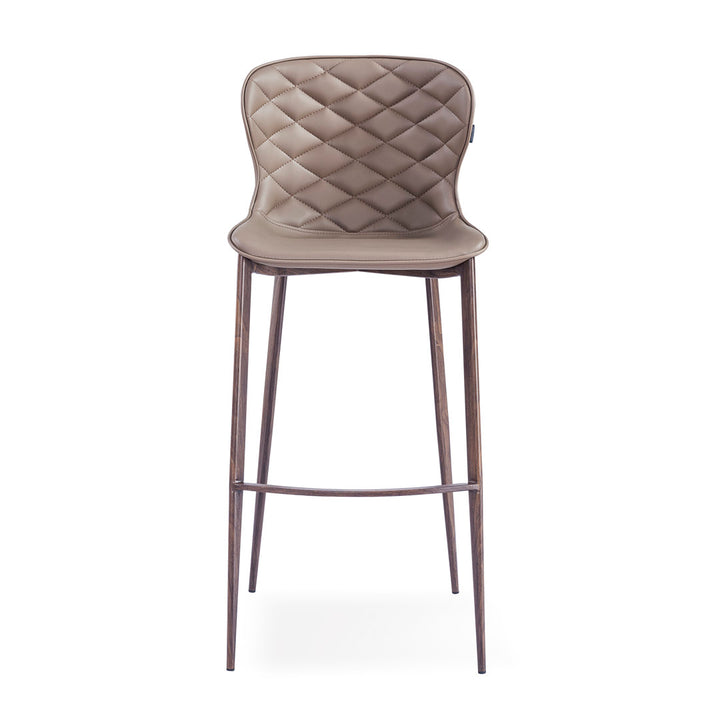 Albert Upholstered Bar & Counter Stool Upper Square™ Upholstery Color: Taupe, Base Color: Wood Veneer Seat Height: Counter Stool (24” Seat Height)