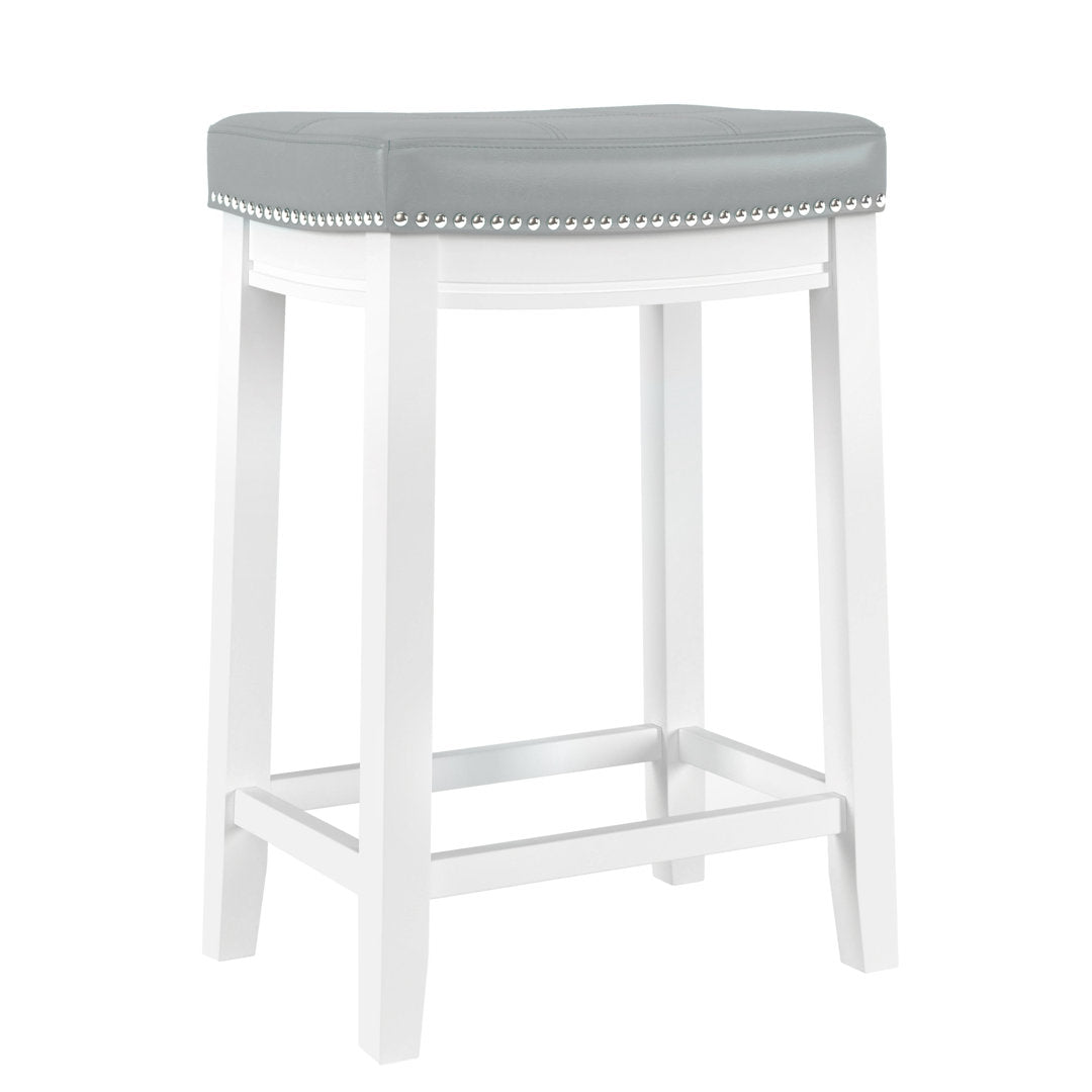 Arlyce Counter & Bar Solid Wood Backless Stool with Upholstered Seat Lark Manor™ Seat Height: Counter Stool (26.5" Seat Height)