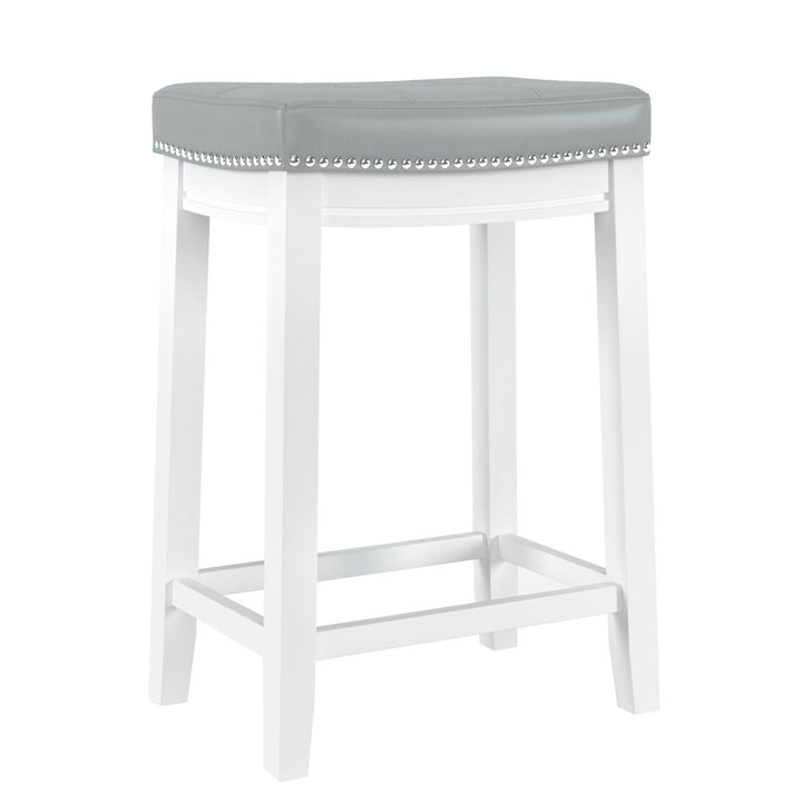 Arlyce Counter & Bar Solid Wood Backless Stool with Upholstered Seat Lark Manor™ Seat Height: Counter Stool (26.5" Seat Height)