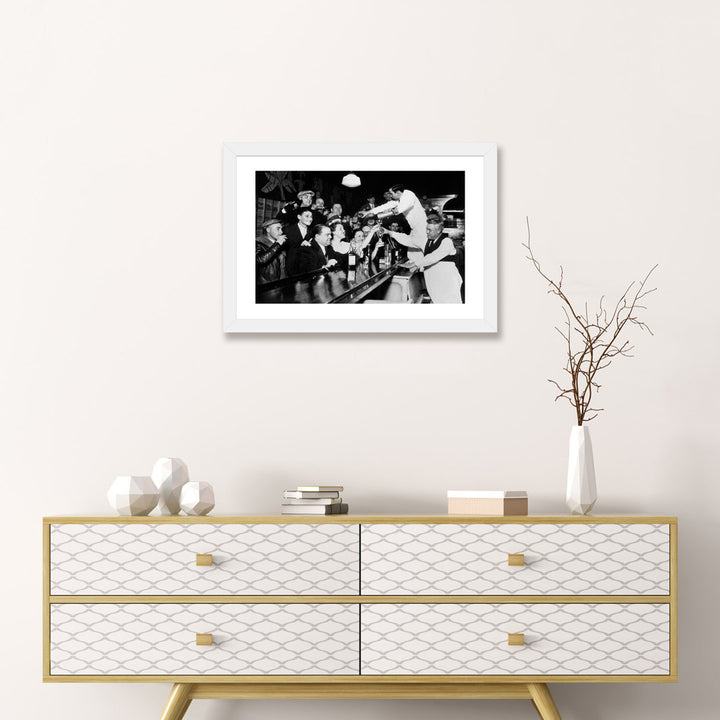 End of the Prohibition Party - Photograph Print East Urban Home Size: 16" H x 24" W x 1" D Format: White Framed Paper
