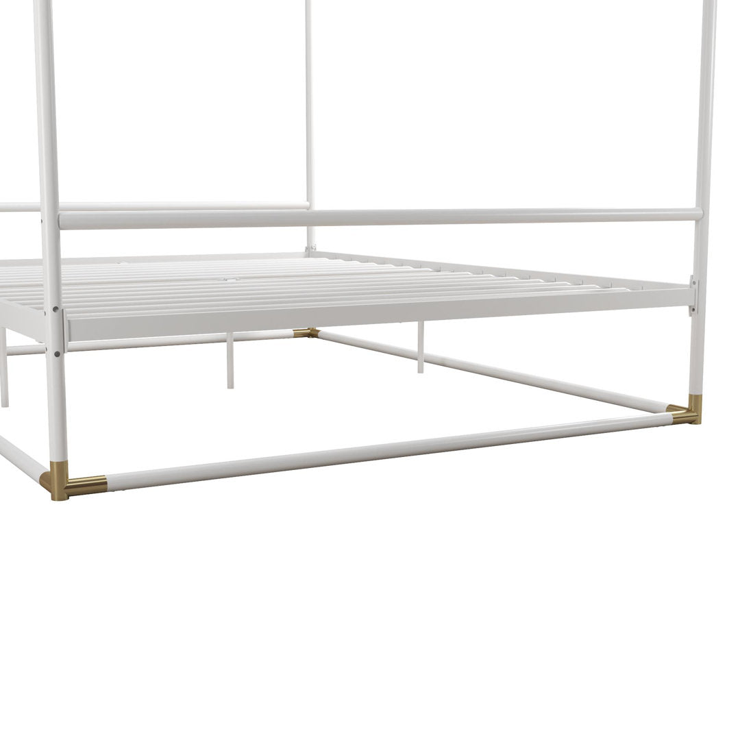 Celeste Canopy Bed CosmoLiving by Cosmopolitan Color: White Size: Queen