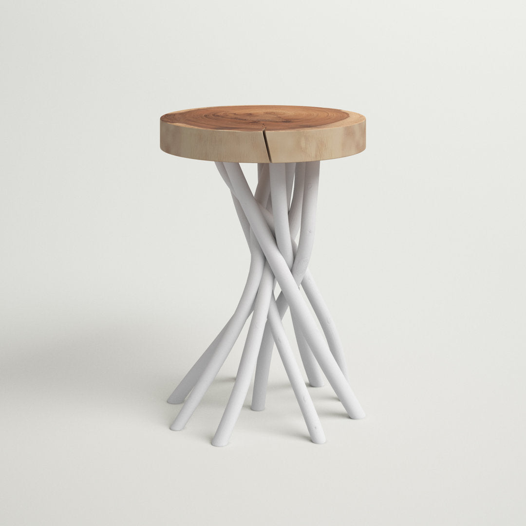 Selah Solid Wood Pedestal End Table Sand & Stable™ Table Base Color: White